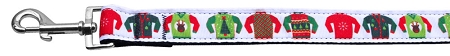 Ugly Sweater Nylon Ribbon Collars 1 wide 6ft Leash